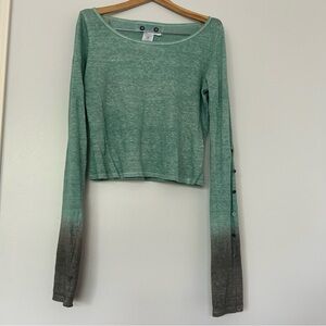 Mais il Est Ou Le Soleil linen semi cropped ombré top L